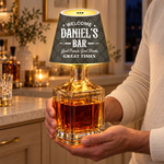 Custom Welcome To My Home Bar Decor - Personalized LED Bottle Light Topper