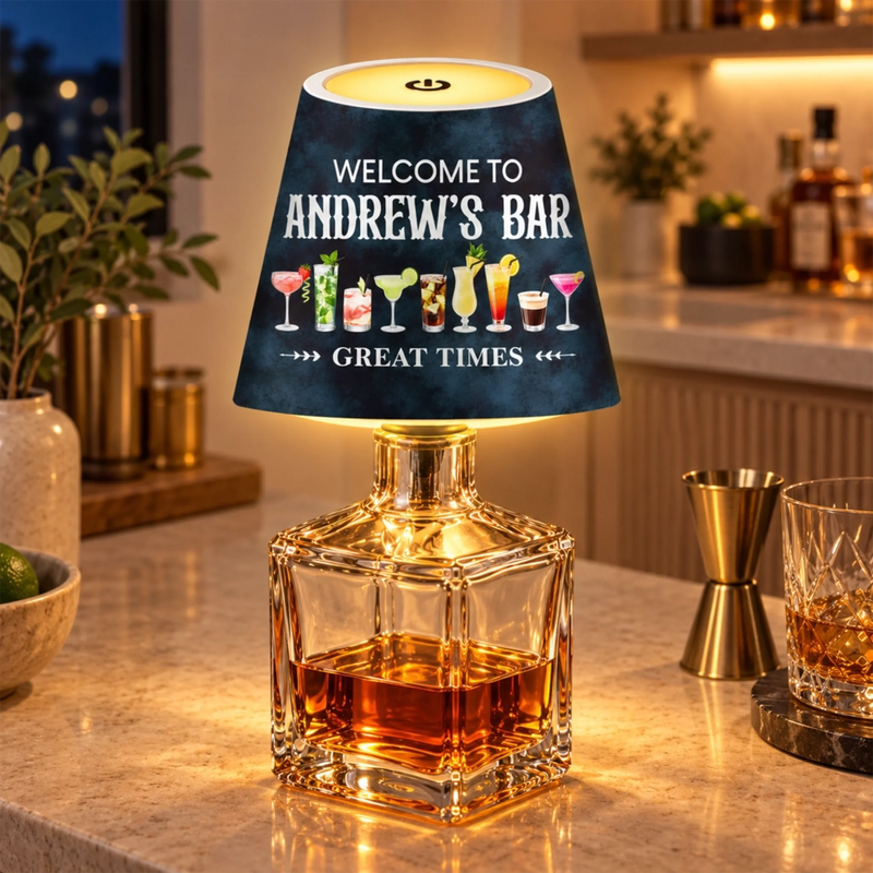 Custom Welcome To My Home Bar Decor - Personalized LED Bottle Light Topper