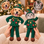 Custom Photo Christmas Tree Costume Gifts - Personalized Poseable Plush Doll