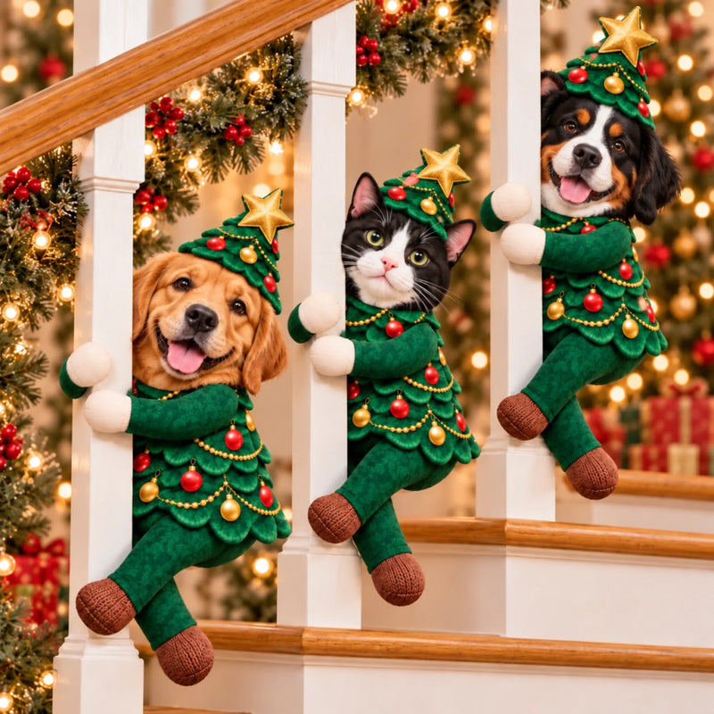 Custom Photo Christmas Tree Costume Gifts - Personalized Poseable Plush Doll