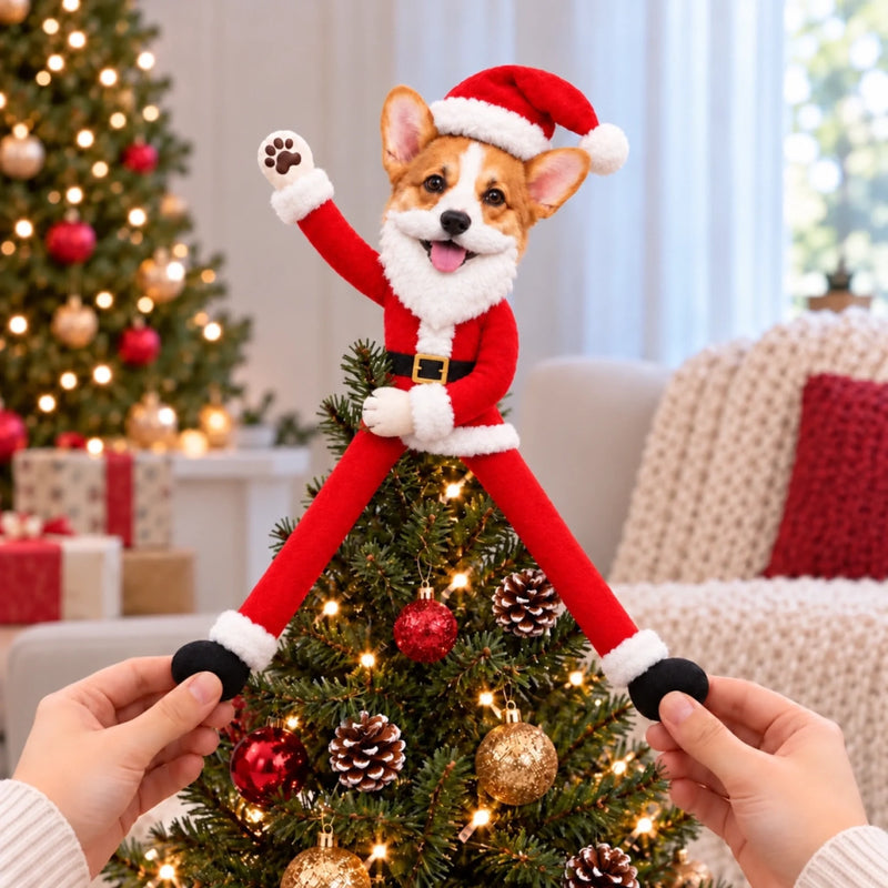 Custom Photo Santa Beard Christmas Gifts - Personalized Poseable Plush Doll
