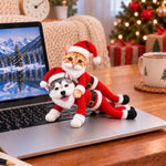 Custom Photo Santa Beard Christmas Gifts - Personalized Poseable Plush Doll