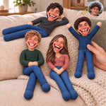 Custom Photo Funny Face Christmas Gifts - Personalized Poseable Plush Doll