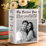 Custom Photo Anniversary Newspaper Gifts For Couples - Personalized Book Vase
