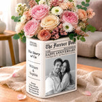Custom Photo Anniversary Newspaper Gifts For Couples - Personalized Book Vase