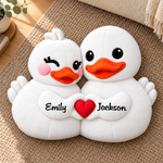 Custom Cute Duck Couple Gifts - Personalized Shaped Pillow