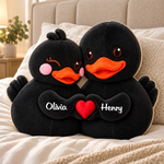 Custom Cute Duck Couple Gifts - Personalized Shaped Pillow