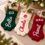 Custom Name Christmas Pet Stocking Dog Cat Gifts - Personalized Christmas Paw Stocking