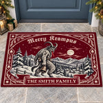 Custom Merry Krampus Family Christmas Gifts - Personalized Doormat