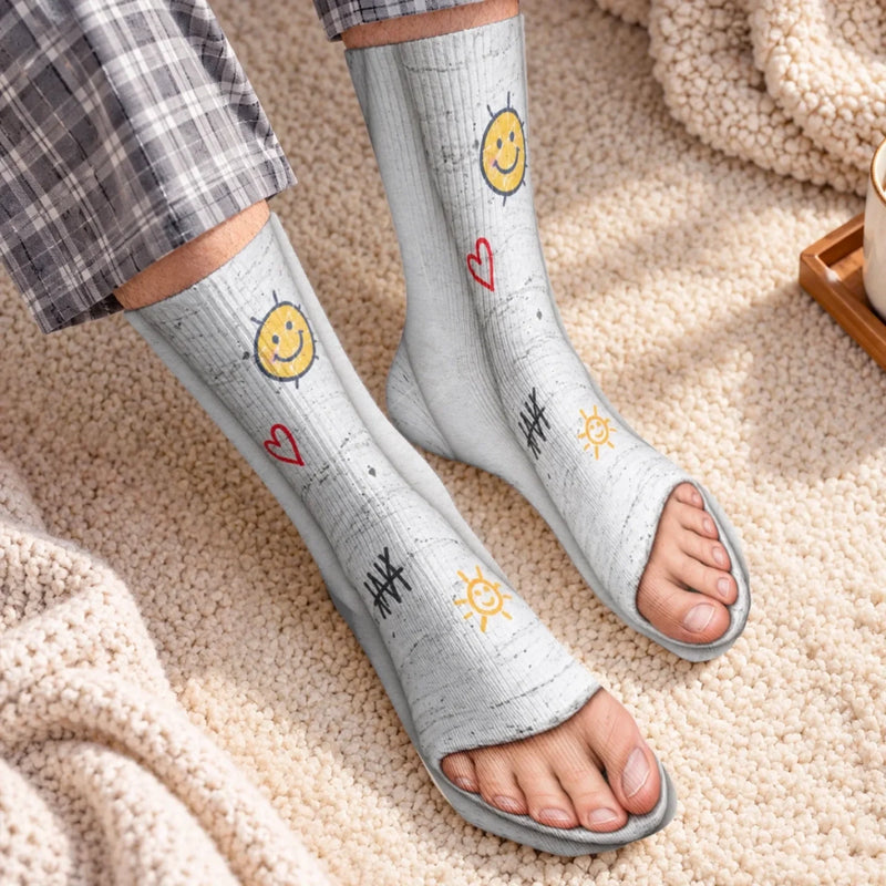 Custom Funny Cast And Bandage Office Gag Gifts - Personalized Middle Tube Socks