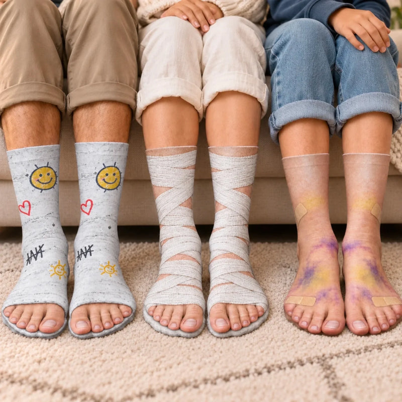 Custom Funny Cast And Bandage Office Gag Gifts - Personalized Middle Tube Socks