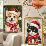 Custom Pet Photo Oil Painting Christmas Gifts for Dog And Cat Lovers - Personalized Frame Ornament