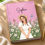 Custom Photo Birth Month Flower Field Planner 2027 Gifts For Women - Personalized Hardcover Journal