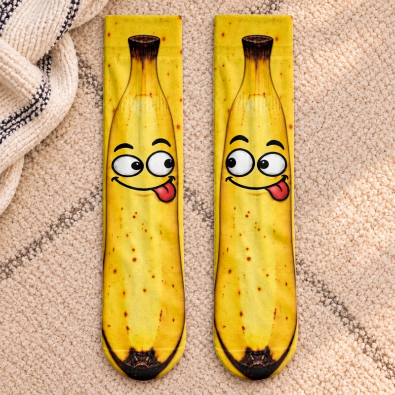 Custom Funny Food Bestie Christmas Gifts - Personalized Middle Tube Socks
