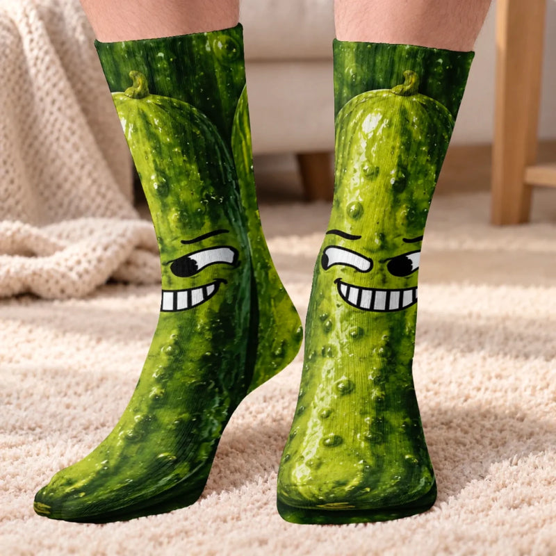 Custom Funny Food Bestie Christmas Gifts - Personalized Middle Tube Socks