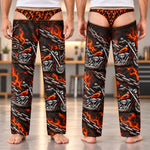 Custom Funny Motorcycle Flame Gifts for Bikers - Personalized Pajama Pants