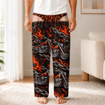 Custom Funny Motorcycle Flame Gifts for Bikers - Personalized Pajama Pants
