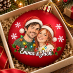 Custom Photo Christmas Keepsake Gifts For Family, Couples, Pet Lovers - Personalized Full Wrap Ball Ornament