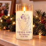 Custom Photo Anniversary Wedding Christmas Gifts For Couple, Husband Wife - Personalized LED Candle Light