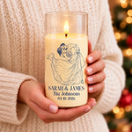 Custom Photo Anniversary Wedding Christmas Gifts For Couple, Husband Wife - Personalized LED Candle Light