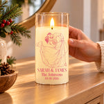 Custom Photo Anniversary Wedding Christmas Gifts For Couple, Husband Wife - Personalized LED Candle Light