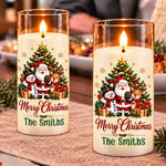 Custom Family Name Santa Christmas Decor - Personalized LED Candle Light