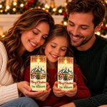 Custom Family Name Santa Christmas Decor - Personalized LED Candle Light