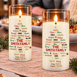 Custom Family Names Christmas Decor Gifts For Mom, Dad, Brother, Sister - Personalized LED Candle Light