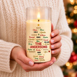 Custom Family Names Christmas Decor Gifts For Mom, Dad, Brother, Sister - Personalized LED Candle Light