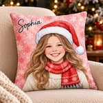 Custom Photo Christmas Snowflake Family Gifts For Family, Kids, Pet Lovers - Personalized Pillow