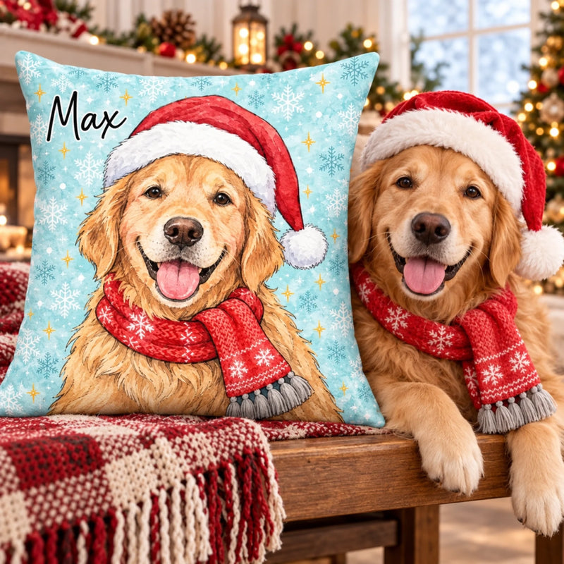 Custom Photo Christmas Snowflake Family Gifts For Family, Kids, Pet Lovers - Personalized Pillow