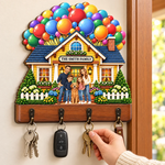 Custom Family Photo New Home Celebration Gifts - Personalized Wooden Key Holder