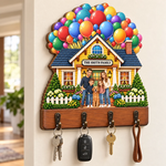 Custom Family Photo New Home Celebration Gifts - Personalized Wooden Key Holder