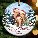 Custom Photo Merry Moments Together Christmas  Gifts For Family, Couples, Kids, Pet Lovers - Personalized Ceramic Ornament