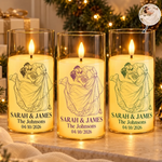 Custom Photo Anniversary Wedding Christmas Gifts For Couple, Husband Wife - Personalized LED Candle Light