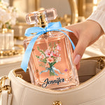 Custom Name Floral Bouquet Gifts - Personalized Refillable Perfume Bottle