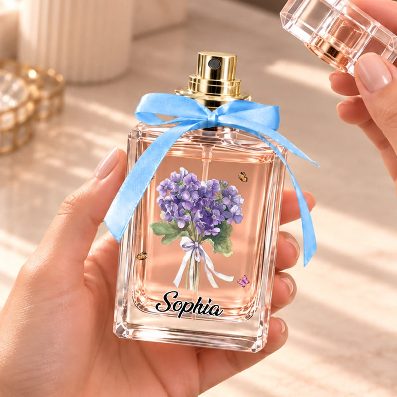 Custom Name Floral Bouquet Gifts - Personalized Refillable Perfume Bottle