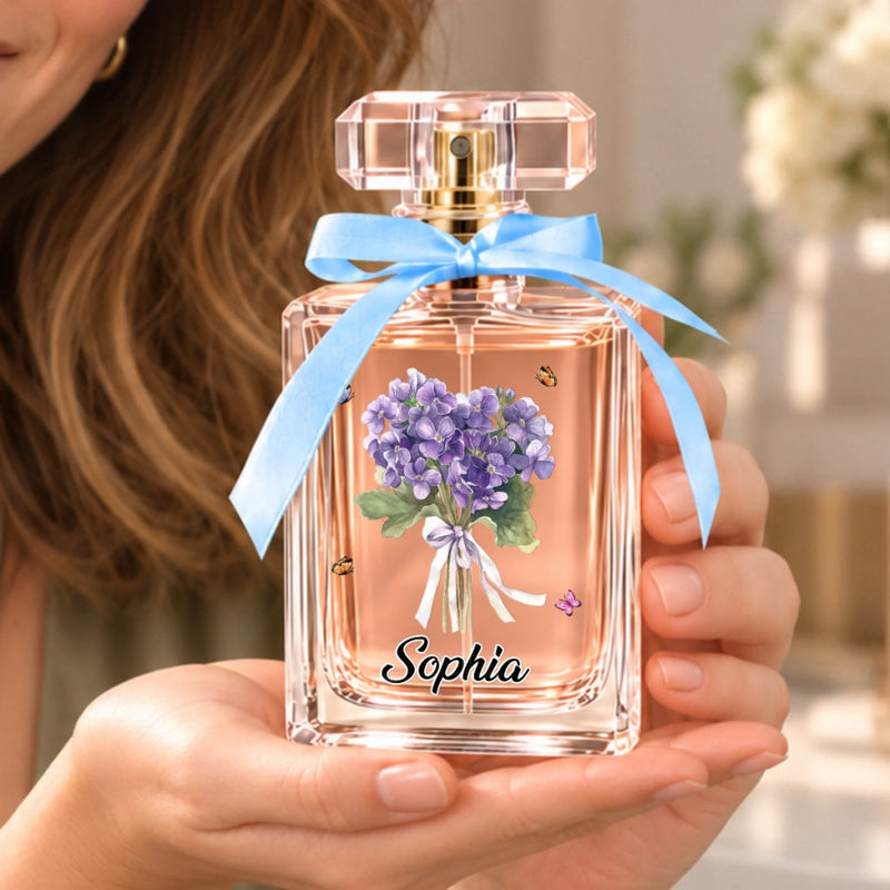 Custom Name Floral Bouquet Gifts - Personalized Refillable Perfume Bottle