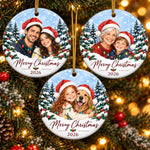Custom Photo Merry Moments Together Christmas  Gifts For Family, Couples, Kids, Pet Lovers - Personalized Ceramic Ornament
