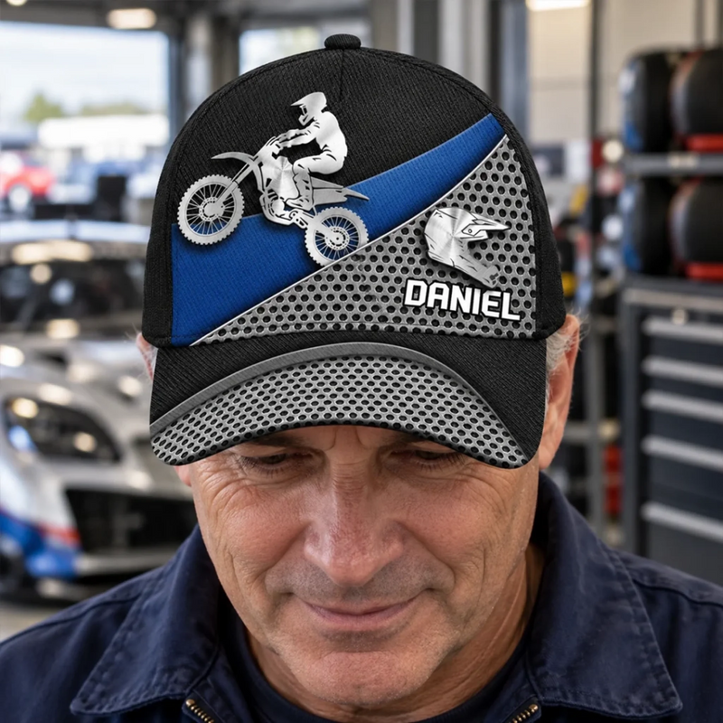 Custom Name Motocross Gifts for Kids - Personalized Classic Cap