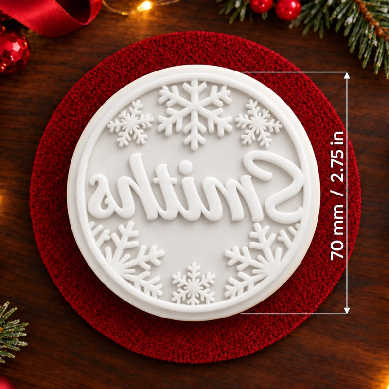 Christmas Snowflake Cookie Stamp for Holiday Baking - Festive Cookie Stamp