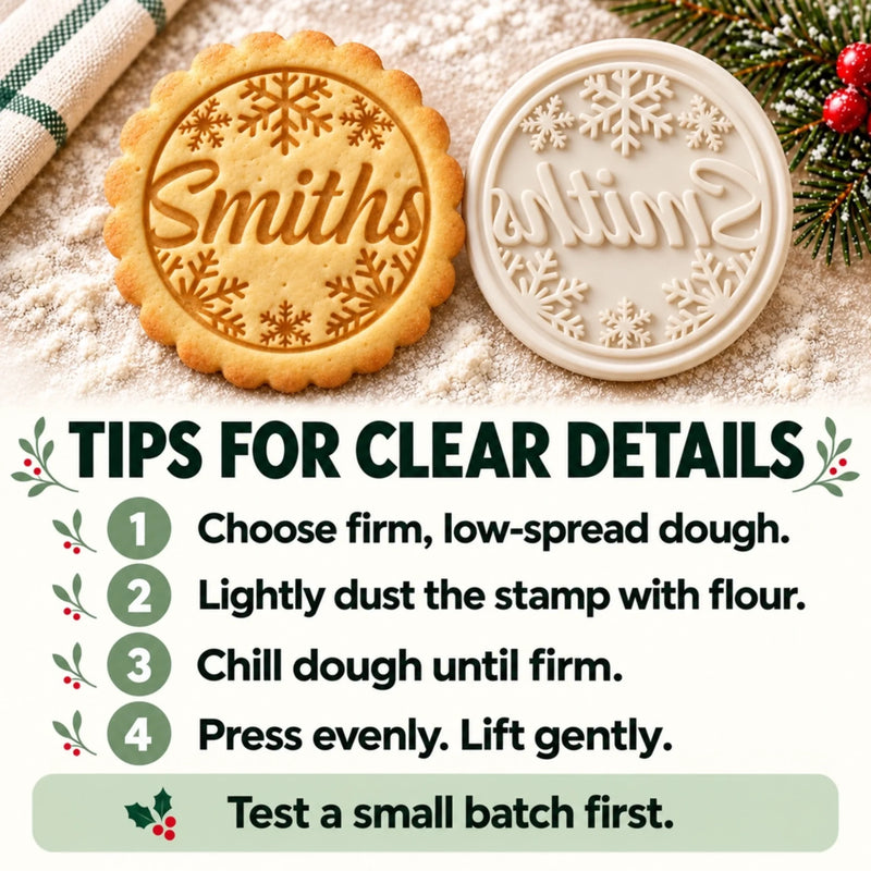 Christmas Snowflake Cookie Stamp for Holiday Baking - Festive Cookie Stamp
