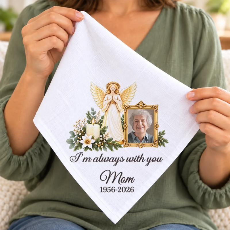 Custom Photo Angel Memorial Gifts For A Loved One - Personalized Handkerchief