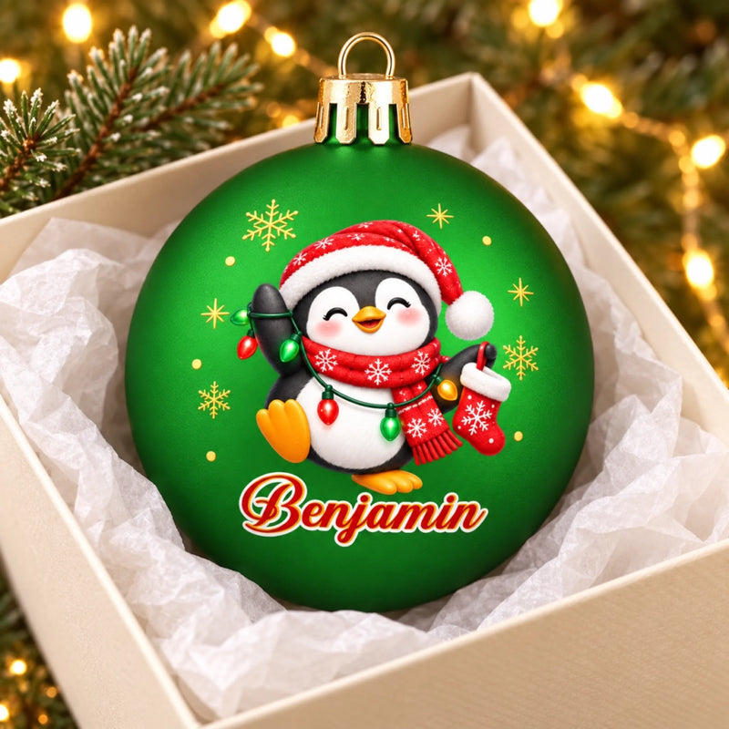 Custom Name Christmas Character Gifts - Personalized Full Wrap Ball Ornament