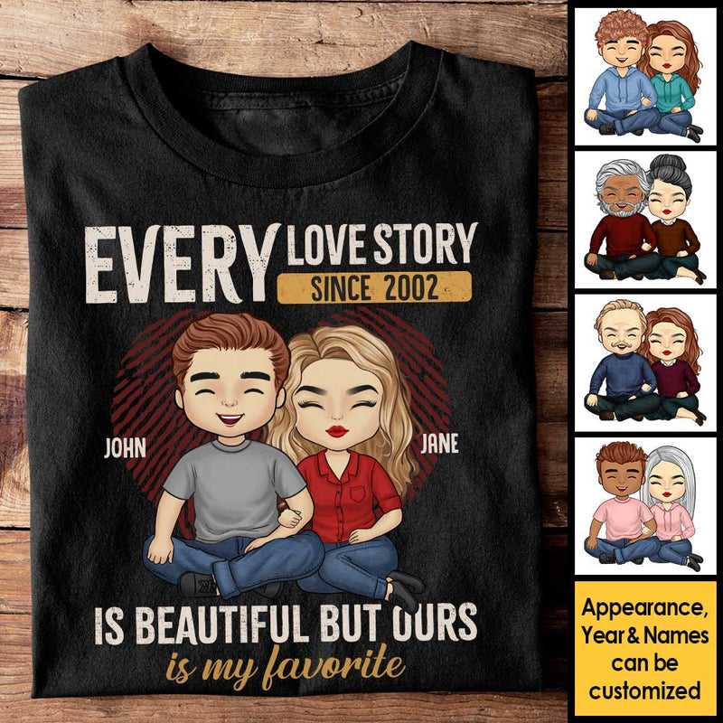 Our Story Is My Favorite - Personalized Unisex T-Shirt, Hoodie, Sweatshirt - Gift For Couple, Husband Wife, Anniversary, Engagement, Wedding, Marriage Gift