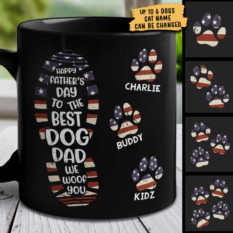 Happy Father's Day To The Best Dog Dad - Gift For Dad - Personalized Black Mug