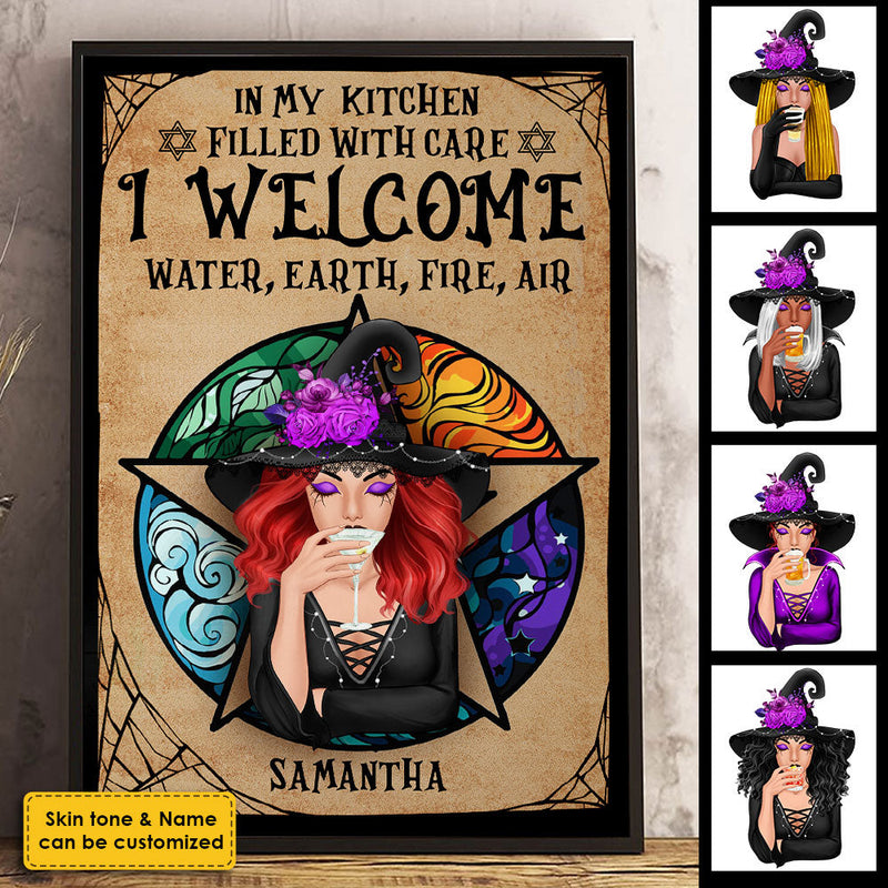 I Welcome Water, Earth, Fire And Air - Personalized Vertical Poster, Halloween Ideas.