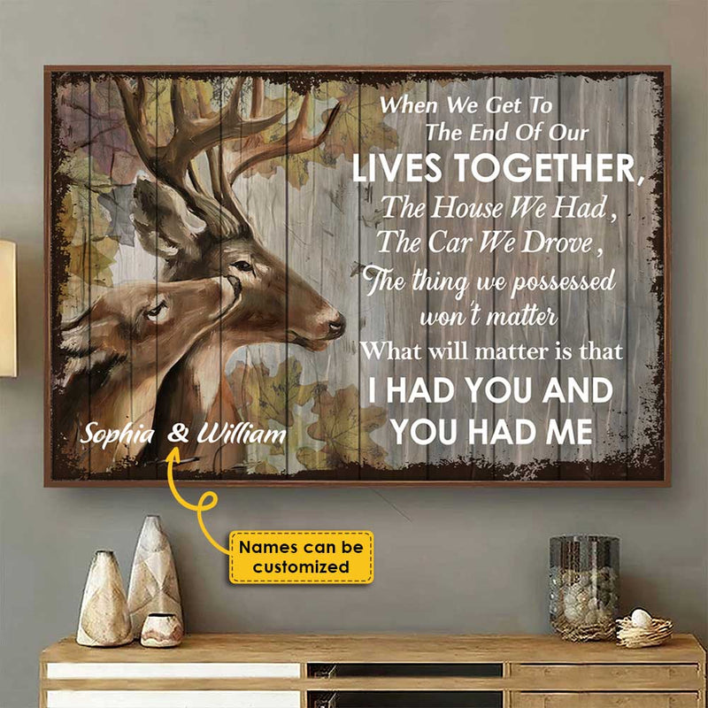 I Had You And You Had Me - Personalized Horizontal Poster