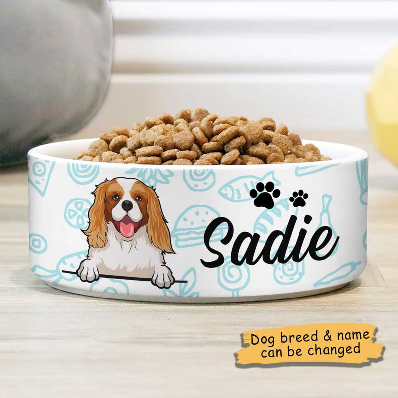 Food World, Gift For Dog Lovers - Personalized Custom Ceramic Dog Bowls