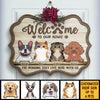 Welcome To Our Home Dog And Cat - Personalized Shaped Door Sign